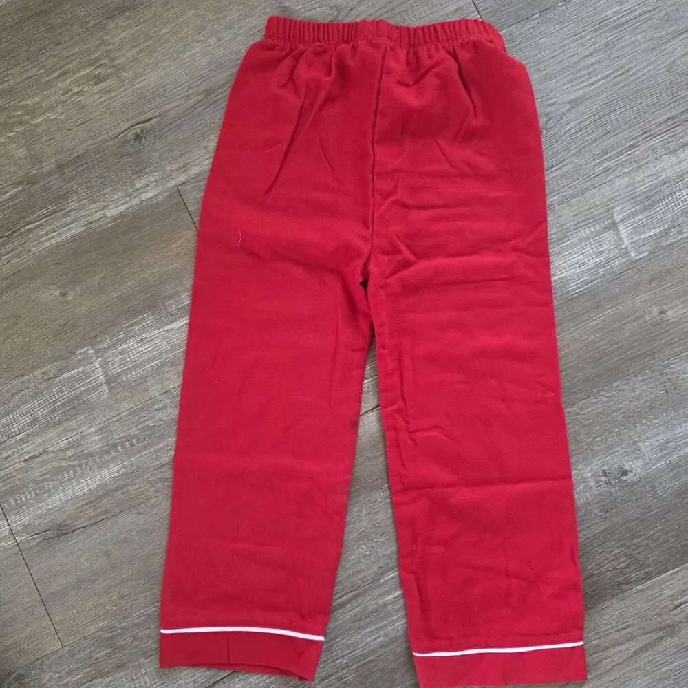 Mud Pie Classic Christmas Red 2 Pc Pajama Set ,Size Large 4t /5t